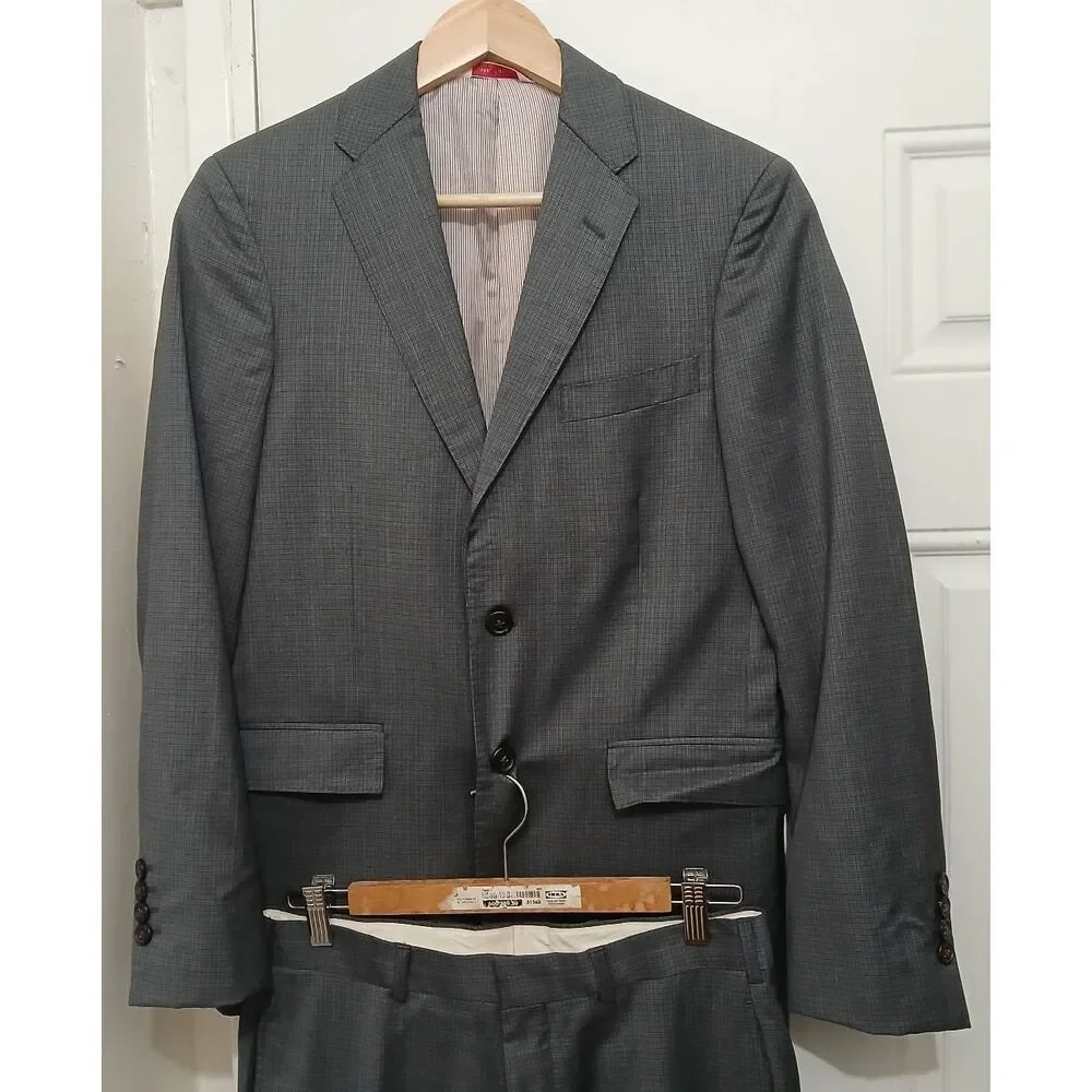 Brooks brothers red fleece mens 36s blazer pants 30 waist virgin wool gray